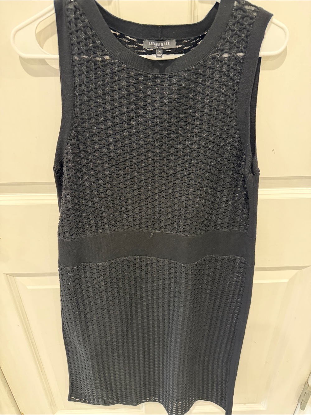 Lafayette 148 New York Black Textured Knit Mini Dress